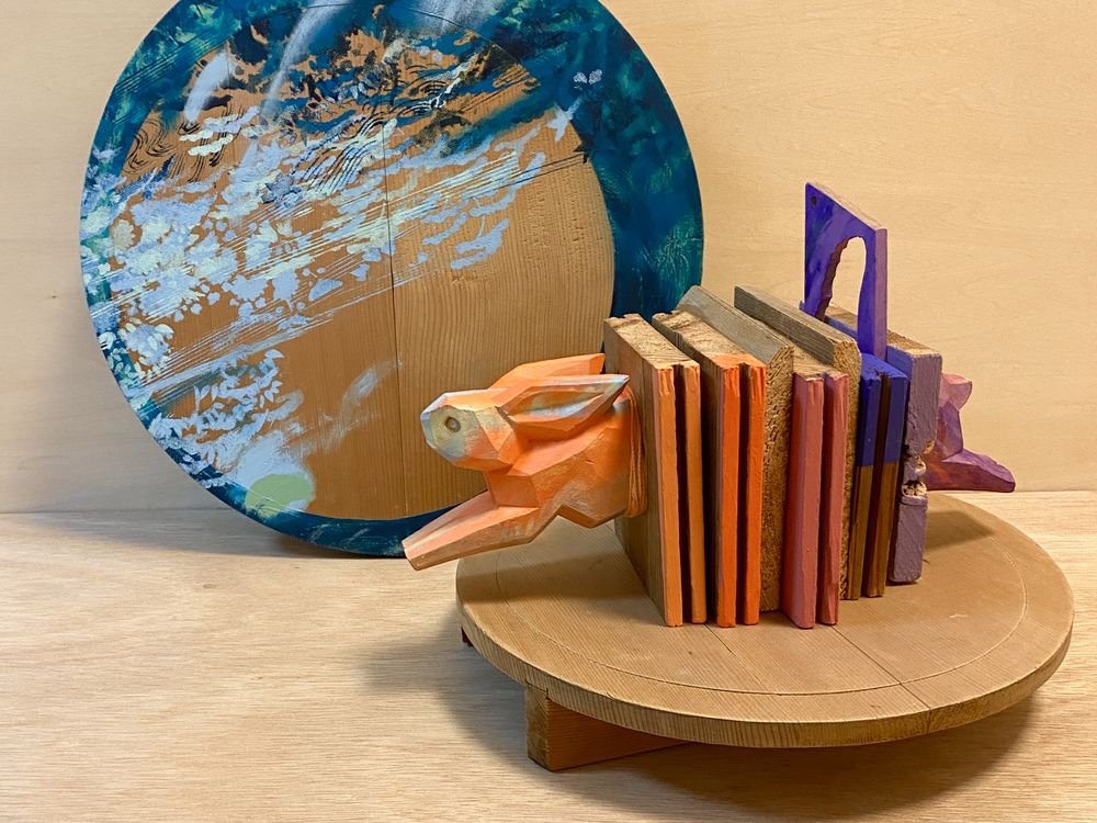 古材を使った星千恵香の作品